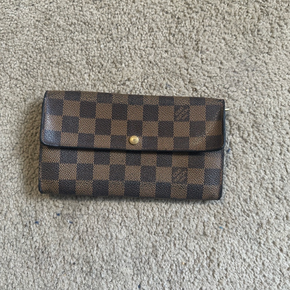 Vintage Louis Vuitton Sarah Wallet in Damien Ebene pattern